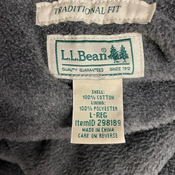 L.L. Bean Men's Fleece-Lined Flannel Shirt Jacket Traditional Fit - Black White - Picture 4 of 4